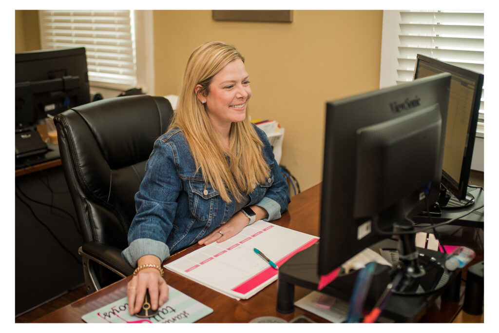 Chief Financial Officer working with a client on monthly budgets